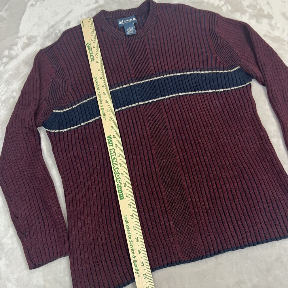 VTG Ribbed Sweater Mens Large Red Grunge Preppy Ivy League Retro Y2K Normcore - Picture 8 of 10
